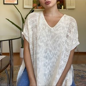 FOREVER 21 BEIGE KNIT HIGH LOW TOP